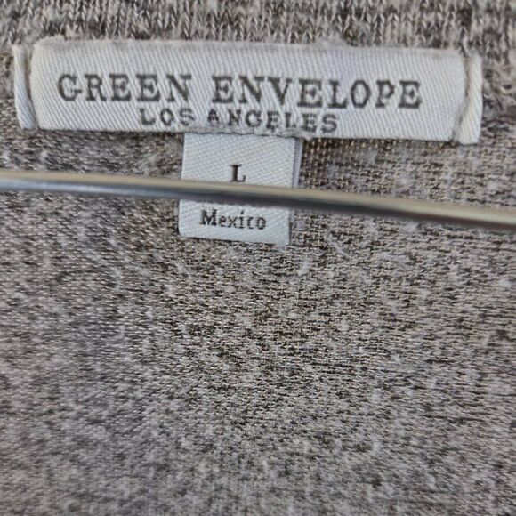 Green Envelope Los Angeles Gray Ruched Side Lightweight Sweater - Picture 3 of 3